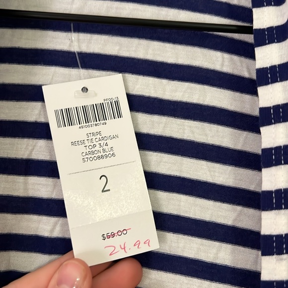 NWT Chico's Blue and White Cardigan Sweater - Picture 2 of 2